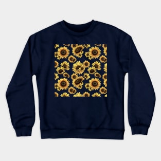 Sunflower Pattern Crewneck Sweatshirt